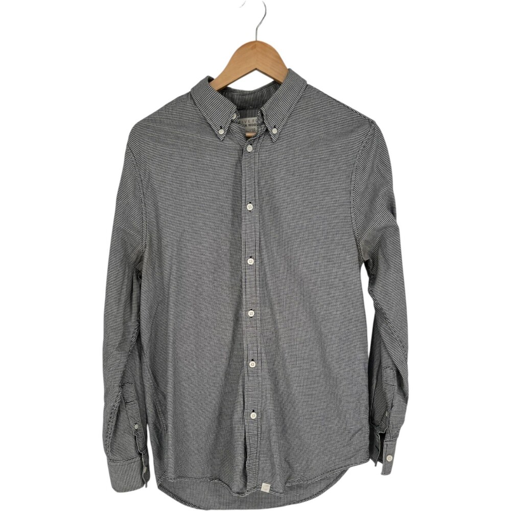 Five Four Shirt Men's Size Medium Nick Wooster Black Houndstooth Button Down